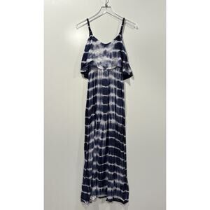Japna Blue White Tie Dye Maxi Dress Womens‎ Size Small